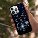 Personalizzato cielo stellato 1-6 farfalle cuore modello Custodia sottile con nome per iPhone Festa della mamma Compleanno regalo di Natale per la mamma nonna