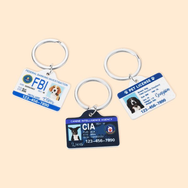 Personalized Acrylic Pet Photo License ID Tag with Texts Birthday Gift for Dog Cat Pet Owner