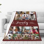 Couverture Multicolore Douce Personnalisée avec 16 Photos de Collage Décoration de Maison Cadeau Anniversaire Fête Noël pour Famille