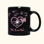 Personalized We Love You Butterfly Ceramic 11oz 15oz Black Mug with Name Mother's Day Gift for Her