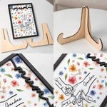 Personalisierte Holding Mom Hände Aquarell floralen hölzernen Plaque mit Stand Tischdekoration Muttertag Geburtstag Geschenk für Mama Oma