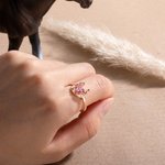 Bague personnalisée Lucky and Love Horseshoe avec pierre de coeur Birthday Mother's Day Gift for Her