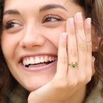 Bague personnalisée Lucky and Love Horseshoe avec pierre de coeur Birthday Mother's Day Gift for Her