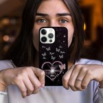 Personalizzato cielo stellato 1-6 farfalle cuore modello Custodia sottile con nome per iPhone Festa della mamma Compleanno regalo di Natale per la mamma nonna