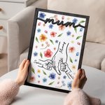 Personalisierte Holding Mom Hände Aquarell floralen hölzernen Plaque mit Stand Tischdekoration Muttertag Geburtstag Geschenk für Mama Oma
