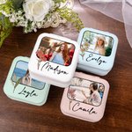 Boîte à Bijoux Portable Personnalisée avec Photo Fleur de Naissance et Nom Cadeau Anniversaire Mariage Enterrement de Vie de Jeune Fille pour Elle