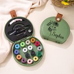 Personalized Birth Flower Portable Sewing Kit Set Storage Box with Name Stitching Tools Supplies Birthday Gift for DIY Handcraft Lovers