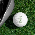 Balle de golf personnalisée avec nom et fleur d'anniversaire Cadeau d'anniversaire pour les amateurs de golf et de sport