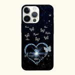 Personalizzato cielo stellato 1-6 farfalle cuore modello Custodia sottile con nome per iPhone Festa della mamma Compleanno regalo di Natale per la mamma nonna
