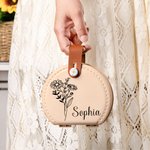 Personalized Birth Flower Portable Sewing Kit Set Storage Box with Name Stitching Tools Supplies Birthday Gift for DIY Handcraft Lovers