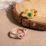 Bague personnalisée Lucky and Love Horseshoe avec pierre de coeur Birthday Mother's Day Gift for Her