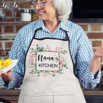 Personalized Watercolour Flower Apron with Name and Pocket Mother’s Day for Mom Grandma