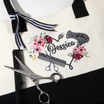 Borsa personalizzata di grande capacità con strumenti floreali per parrucchieri con nome Regalo di compleanno per parrucchieri