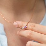 Collier de Famille Minimaliste Personnalisé avec 1-8 Pierres de Naissance Cadeau de Fête des Mères pour Elle
