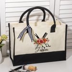 Borsa personalizzata di grande capacità con strumenti floreali per parrucchieri con nome Regalo di compleanno per parrucchieri