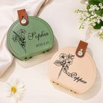 Personalized Birth Flower Portable Sewing Kit Set Storage Box with Name Stitching Tools Supplies Birthday Gift for DIY Handcraft Lovers