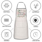Personalized Watercolour Flower Apron with Name and Pocket Mother’s Day for Mom Grandma