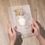 Spersonalizowana akrylowa lampka nocna w kształcie kwiatu narodzin z 1-12 imionami Prezent na Dzień Matki dla mamy babci