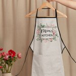 Personalized Watercolour Flower Apron with Name and Pocket Mother’s Day for Mom Grandma