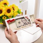 Porte-billet Personnalisé avec Nom Fleur de Naissance Texte Cadeau Fête des Mères pour Femme Enfant
