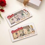 Porte-billet Personnalisé avec Nom Fleur de Naissance Texte Cadeau Fête des Mères pour Femme Enfant