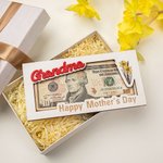 Porte-billet Personnalisé avec Nom Fleur de Naissance Texte Cadeau Fête des Mères pour Femme Enfant