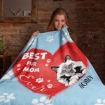 Personalized Best Cat Dog Dad Mom Soft Blanket with 1-3 Names Birthday Gift for Pet Lover