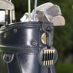 Personalisierte PU Leder Golftasche Tag Tee-Halter mit Text und Name Geburtstag Vatertag Geschenk für Papa Opa