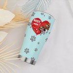 Gobelet avec Patte et Coeur Personnalisé avec 1-3 Noms et Race de Chien Cadeau d'Anniversaire pour Amoureux des Animaux de Compagnie