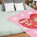 Personalized Best Cat Dog Dad Mom Soft Blanket with 1-3 Names Birthday Gift for Pet Lover