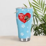 Gobelet avec Patte et Coeur Personnalisé avec 1-3 Noms et Race de Chien Cadeau d'Anniversaire pour Amoureux des Animaux de Compagnie