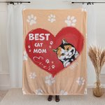 Personalized Best Cat Dog Dad Mom Soft Blanket with 1-3 Names Birthday Gift for Pet Lover