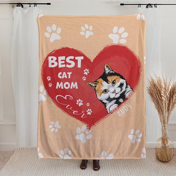 Couverture personnalisée avec 1-3 noms pour chat, chien, papa, maman, cadeau d'anniversaire pour les amoureux des animaux.