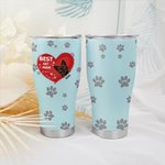 Gobelet avec Patte et Coeur Personnalisé avec 1-3 Noms et Race de Chien Cadeau d'Anniversaire pour Amoureux des Animaux de Compagnie