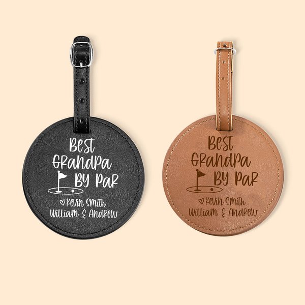 Gepersonaliseerde PU lederen golftas Tag Tee houder met tekst en naam Verjaardag Vaderdag cadeau voor papa Opa