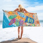 Personalisierte Grandma's Beach Buddies Hausschuhe Super saugfähige schnell trocknende weiche Strandtuch mit Namen Reisen wesentliche Geburtstagsgeschenk für Mama Oma