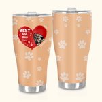 Gobelet avec Patte et Coeur Personnalisé avec 1-3 Noms et Race de Chien Cadeau d'Anniversaire pour Amoureux des Animaux de Compagnie