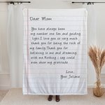 Personalisierte Handschrift Liebe Brief weiche Decke mit Namen Muttertag Vatertag Geschenk für Familie