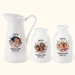 Gepersonaliseerde Geboorte Bloemen Ring Keramische Vaas met Tekst en Foto Home Decoratie Moederdag Cadeau voor Haar
