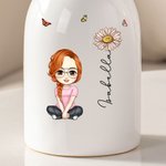 Personalised Vintage Floral Cute Women Girl Ceramic Vase with Name Birthday Mother's Day Gift for Her