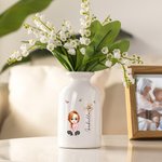 Personalised Vintage Floral Cute Women Girl Ceramic Vase with Name Birthday Mother's Day Gift for Her