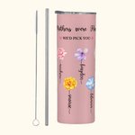 Personalized Grandma's Garden 1-13 Birth Flowers 20oz Straight Skinny Tumbler with Names Mother's Day Gift for Her