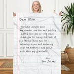 Personalisierte Handschrift Liebe Brief weiche Decke mit Namen Muttertag Vatertag Geschenk für Familie
