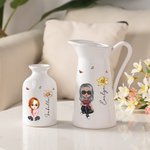 Personalised Vintage Floral Cute Women Girl Ceramic Vase with Name Birthday Mother's Day Gift for Her