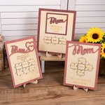 Personalised Wooden Mom Puzzle Sign with 1-6 Engraved Names Desk Decoration Mother's Day Gift for Her