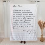 Couverture personnalisée I Love You So So Much Handwriting Love Letter Soft Blanket with Name Fête des mères Fête des pères Cadeau pour la famille