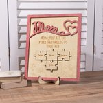 Personalised Wooden Mom Puzzle Sign with 1-6 Engraved Names Desk Decoration Mother's Day Gift for Her