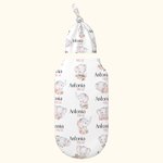 Gepersonaliseerde gebloemde schattige olifant 100% katoenen slaapzak en muts met naam Moederdag Verjaardag Baby Shower Gift voor baby