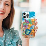 Custodia personalizzata per iPhone con nomi per i compagni di spiaggia della nonna, regalo per la famiglia in occasione della festa della mamma.