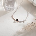 Personalised Smile Projection Photo Sterling Silver Necklace with Cubic Zircon Birthday Mother's Day Gift for Her